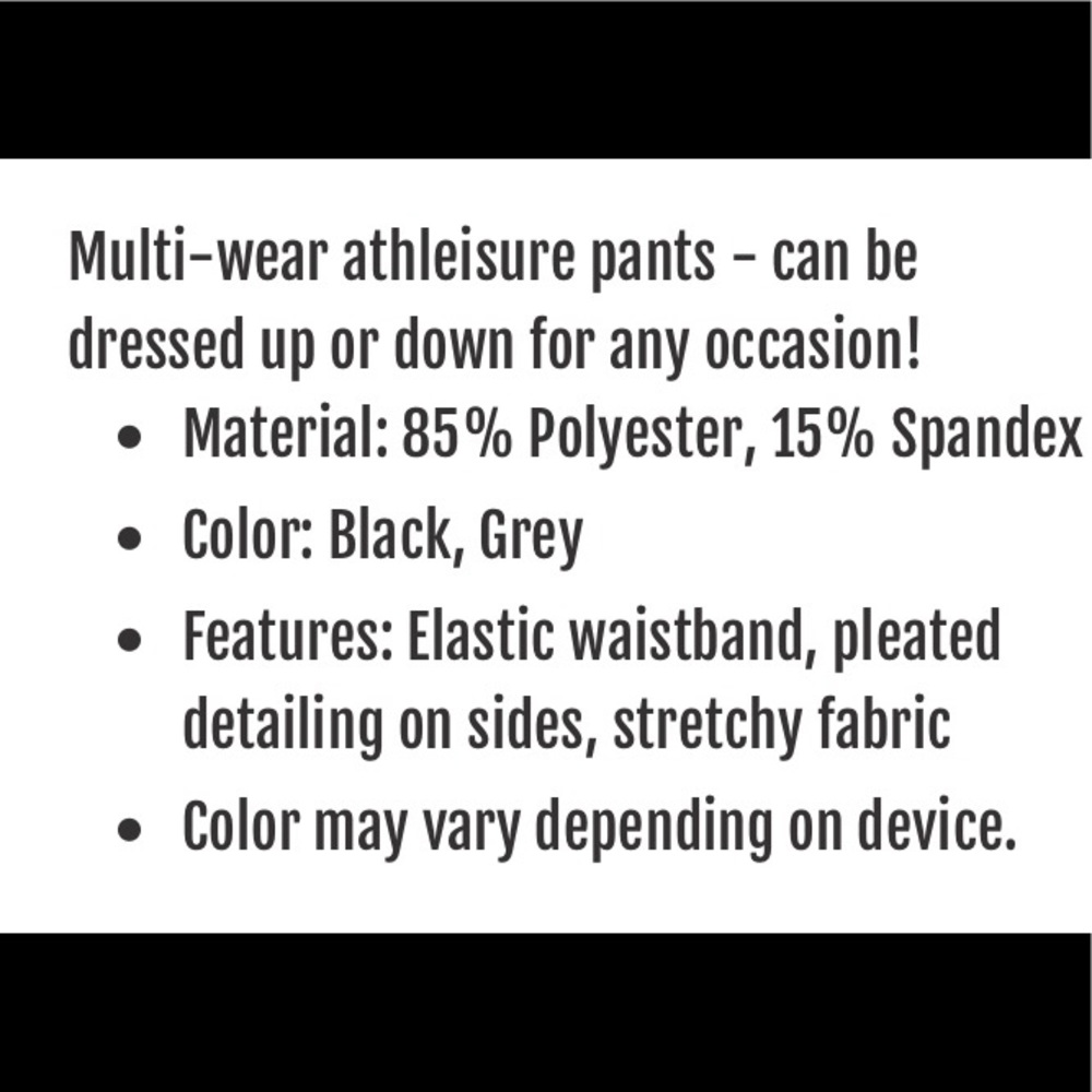 NWT New Mix Pull on pants/leggings- BLACK - Picture 9 of 9